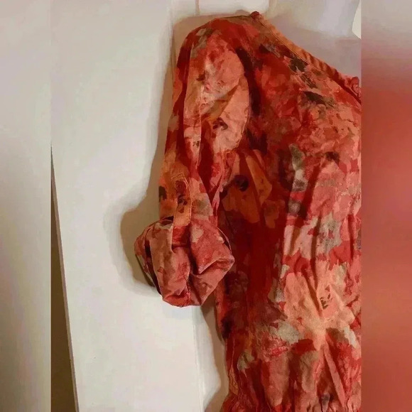 Croft & Barrow Floral fall peplum fitted ruffle Cottagecore Y2K blouse - Picture 4 of 9